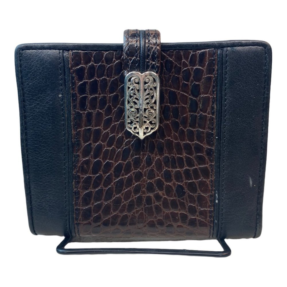 Brighton Leather Brown and Black‎  embossed Wallet